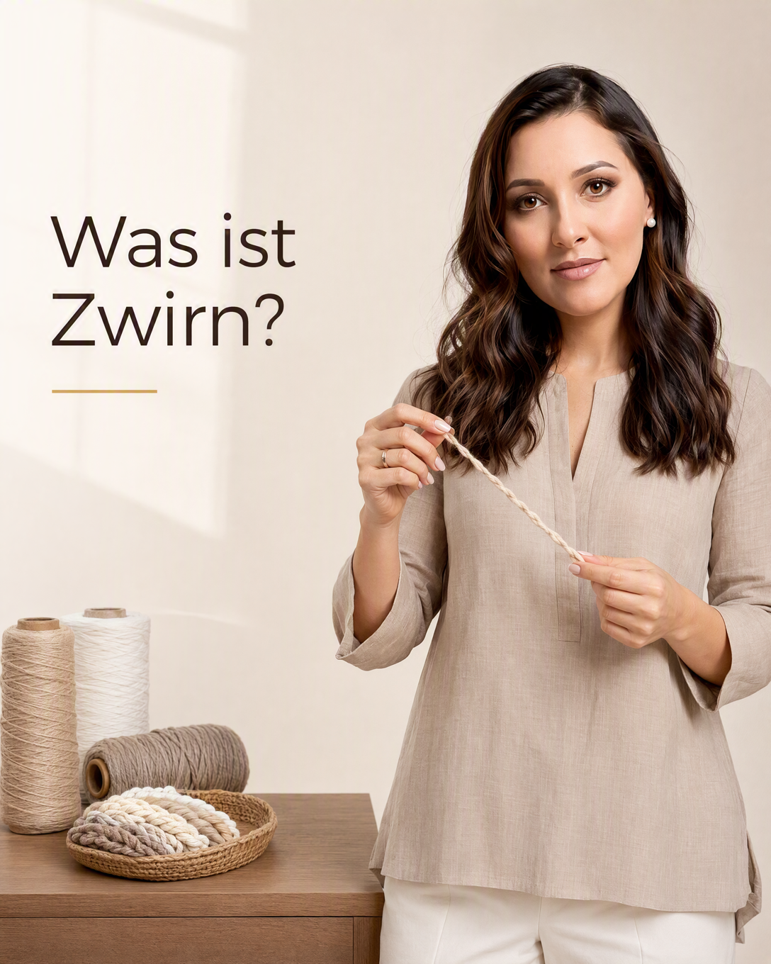 Nahaufnahme von fest miteinander verdrehten Garnen