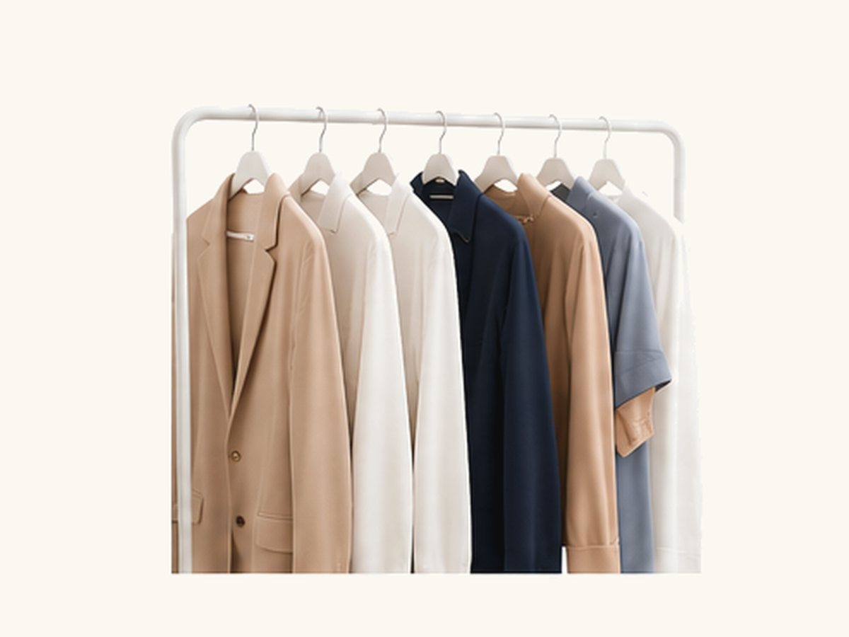Kleiderstange mit Business-Garderobe Kleiderstange mit Business-Garderobe