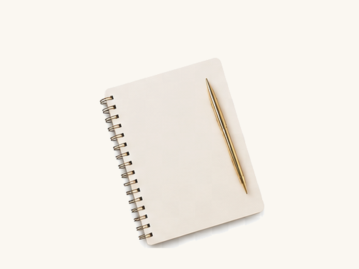 Notizbuch und Stift fuer Mini-Style-Guide Notizbuch und Stift fuer Mini-Style-Guide